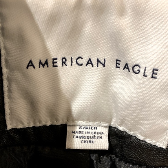 American Eagle  faux leather motto biker jacket - Picture 2 of 5